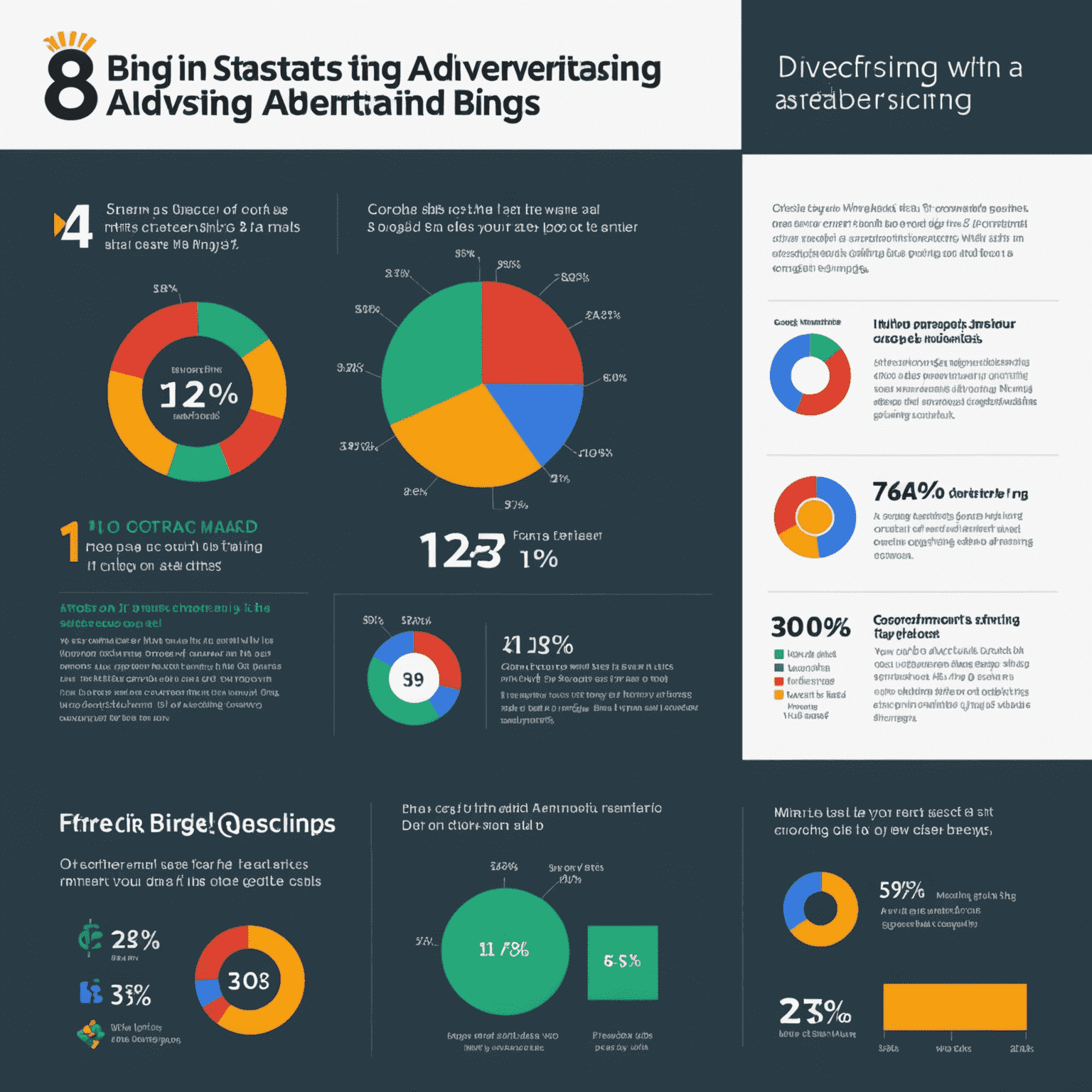 Инфографика, показывающая статистику эффективности рекламных кампаний на Bing Ads и Google Ads
