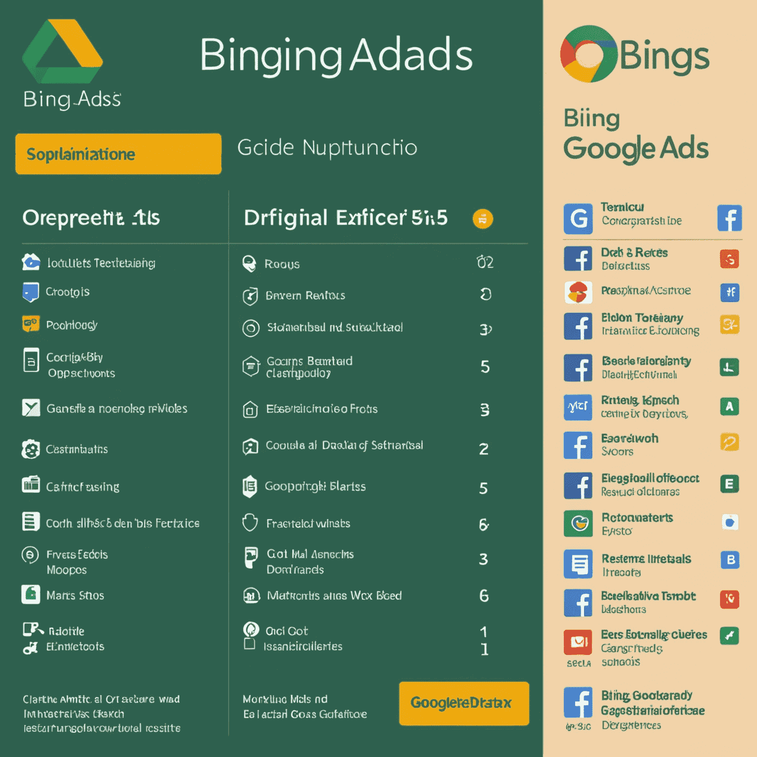 Сравнительная таблица с логотипами Bing Ads и Google Ads, показывающая ключевые различия в охвате, стоимости и функциональности платформ